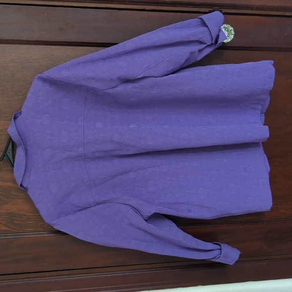 Maggie Barnes Purple Collar Buttons Down Shirt Size 0X 14/16 - Picture 4 of 5